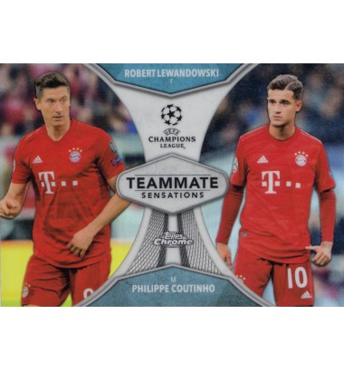TOPPS CHROME UEFA CHAMPIONS LEAGUE 2019-2020 Teammate Sensations Philippe Coutinho/Robert Lewandowski (FC Bayern München)